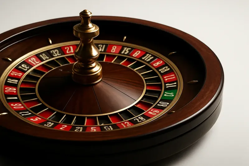 Close-up of live roulette wheel spinning in elegant casino lighting